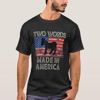 T-shirt Deux Mots Fabriqués En Amérique | Maden Merica Fun