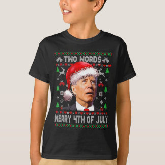 T-shirt Deux mots Joyeux 4 juillet Joe Biden Noël