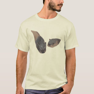 T-shirt Deux Otters de natation peignant des Tee - shirts