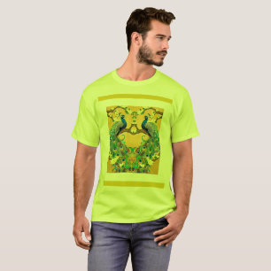 T-shirt Deux Peacocks bleus indiens mâles