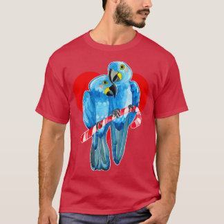 T-shirt Deux perroquets macaw Hyacinth perchés sur le Sucr