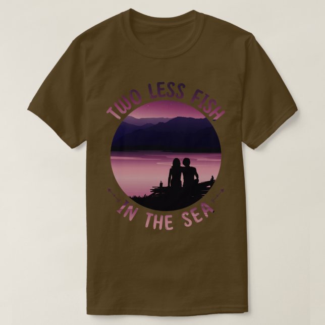 T-shirt Deux poissons de moins dans la mer 1 (Design devant)