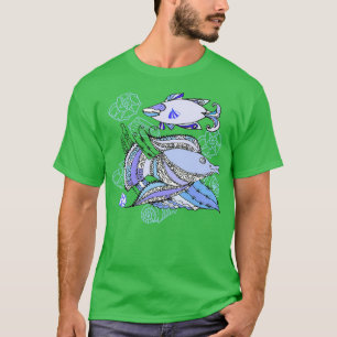 T-shirt Deux poissons et coquillages