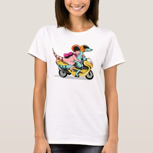 T-shirt Deux Rapporteurs De Dessins De Cartoon Montent Sur (Devant)