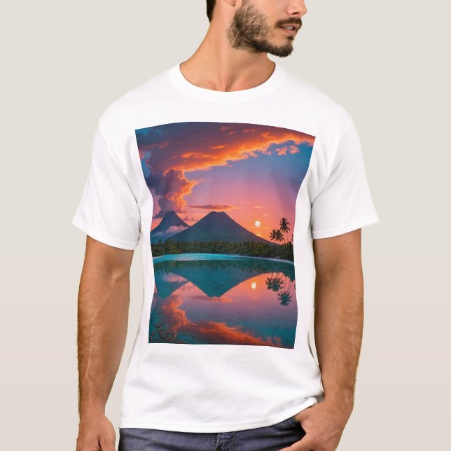 T-shirt Deux réflexions sur les volcans (Devant)