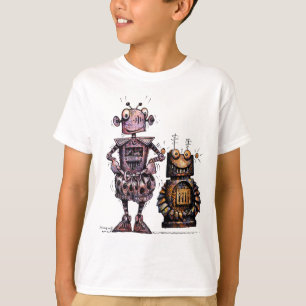 T-shirt Deux robots de l'enfant drôle