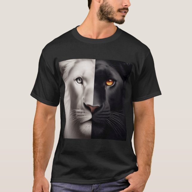 T-shirt Deux Rois : La Feline et le Lion (Devant)