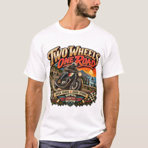 T-shirt Deux Roues Une Route Café Racer Vintage
