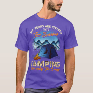T-shirt Deux Saisons Camping Et En Attente D'Aller Camping