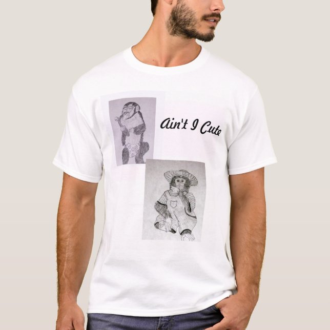 T-shirt Deux singes mignons (Devant)