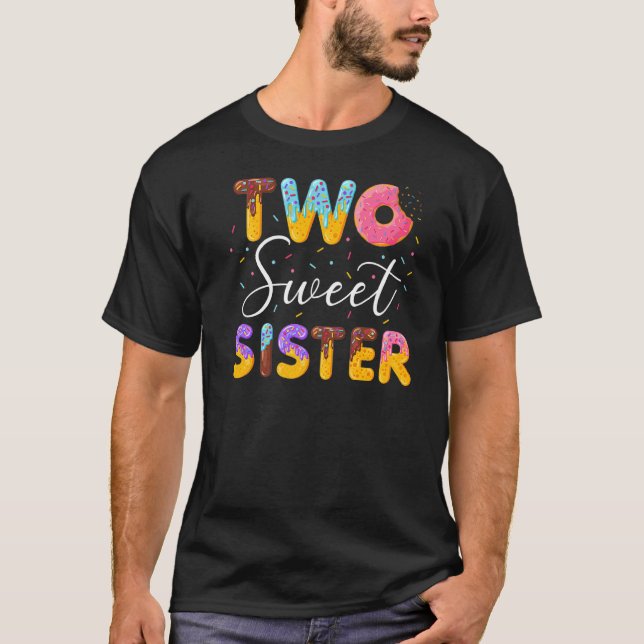 T-shirt Deux Soeurs Douces Filles Bébé 2ème Anniversaire D (Devant)