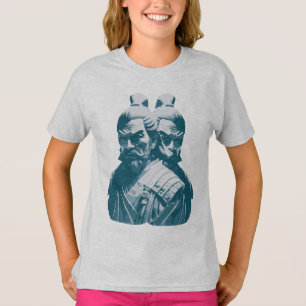 T-shirt Deux Statues Japonaises Samurai Design