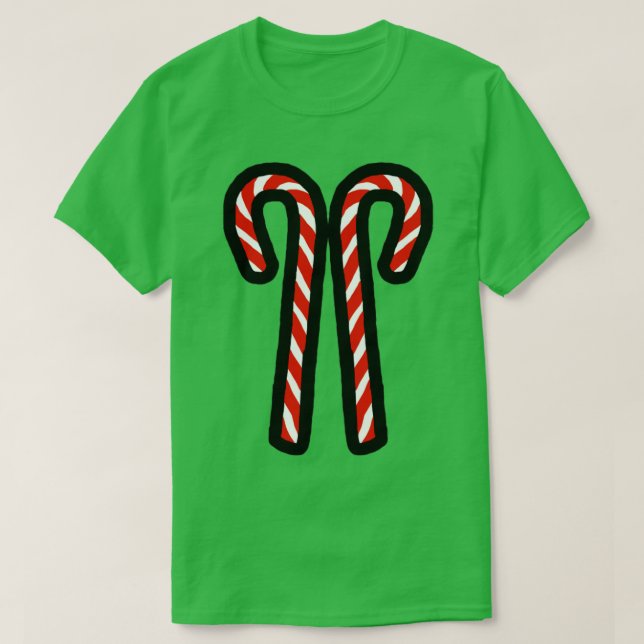 T-shirt Deux Sucres de canne pour Noël (Design devant)