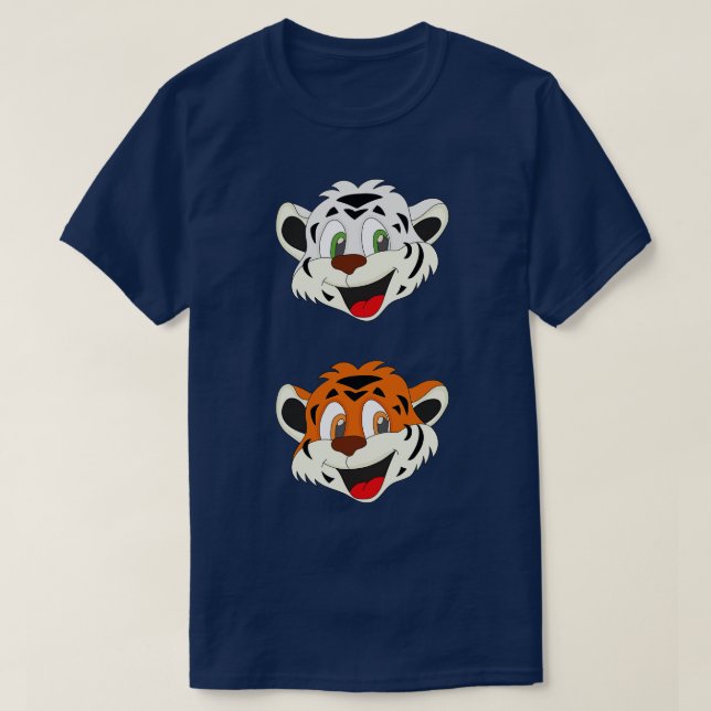 T-shirt Deux tigres mignons (Design devant)