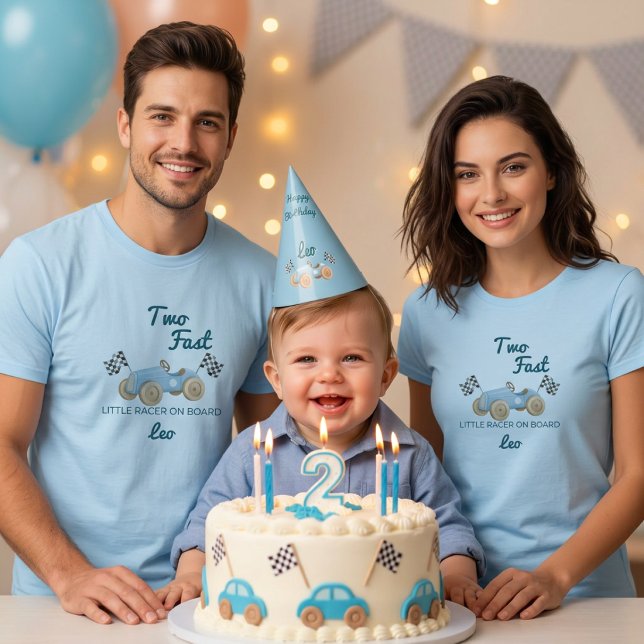 T-shirt Deux voitures de course rapides Maman 2ème anniver (Créateur téléchargé)