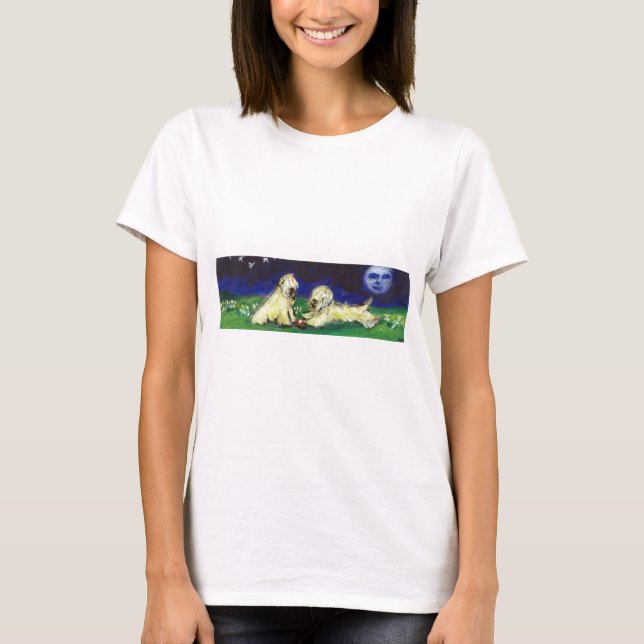 T-shirt Deux wheatens sous la lune (Devant)