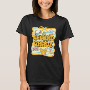 T-shirt Deuxième année de retour à l'école filles nœud 2e