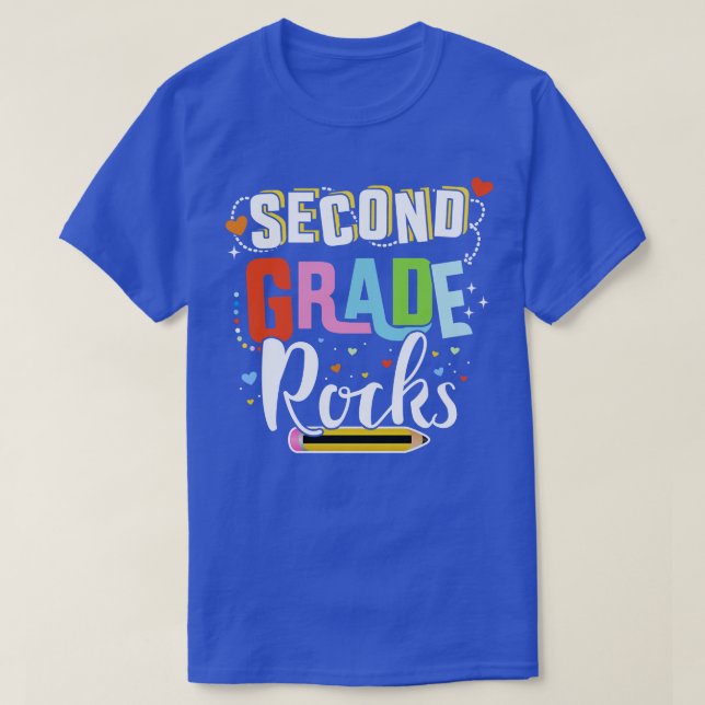 T-shirt Deuxième classe roche 2e retour à l'école enseigna (Design devant)