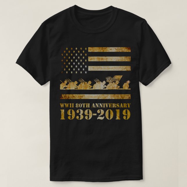 T-shirt Deuxième Guerre mondiale 80e anniversaire Anciens  (Design devant)