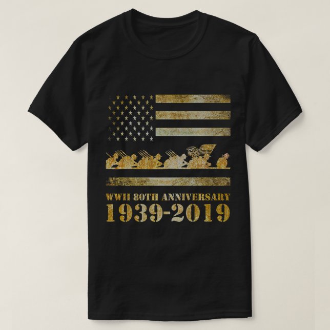 T-shirt Deuxième Guerre mondiale 80e anniversaire Anciens  (Design devant)
