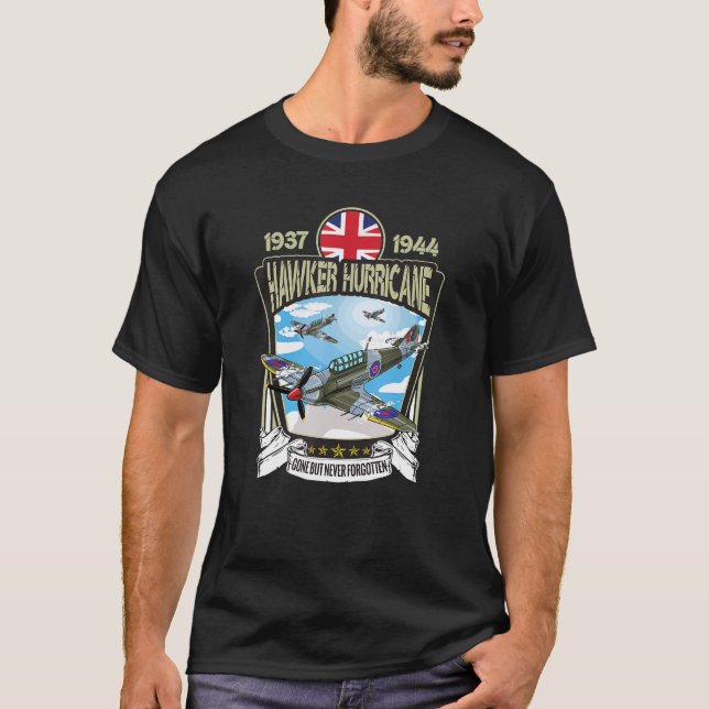 T-shirt Deuxième Guerre mondiale Avion britannique Hawker  (Devant)