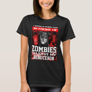 T-shirt Devant les zombies pour sauver mon chien beauceron
