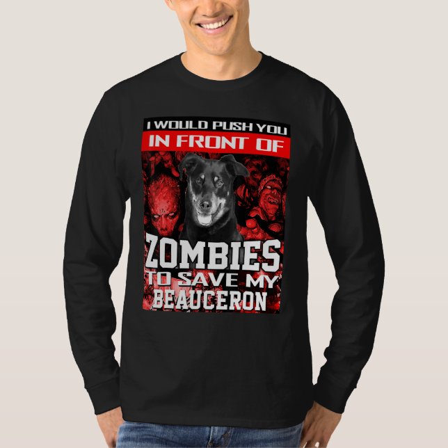 T-shirt Devant Zombies Pour Sauver Mon Hallo Chien De Beau (Devant)