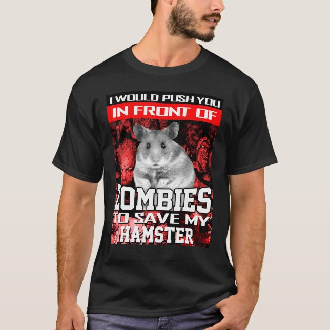T-shirt Devant Zombies Pour Sauver Mon Hamster Halloween S (Devant)