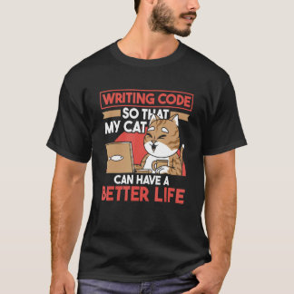 T-shirt Développeur Codeur Ingénieur Logiciel Chat de Coda