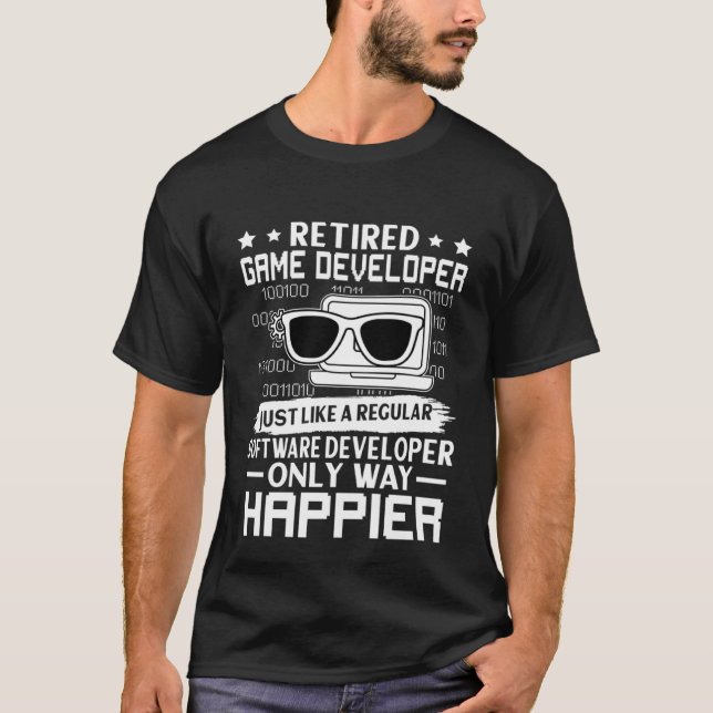 T-shirt Développeur De Jeu Retraité Comme Normal Seulement (Devant)
