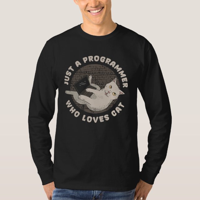 T-shirt Développeur Félin Codeur Ingénieur Logiciel Chat P (Devant)