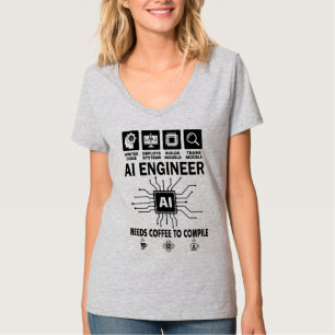T-shirt Développeur Programmeur Codeur Ingénieur IA Drôle