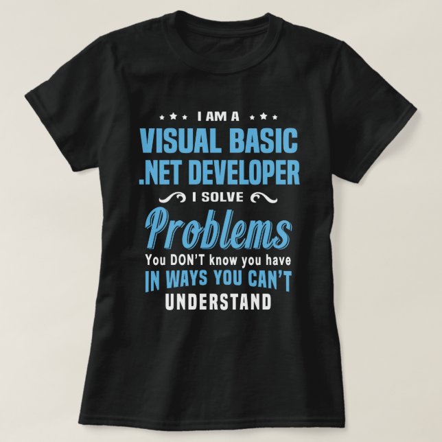 T-shirt Développeur Visual Basic .NET (Design devant)