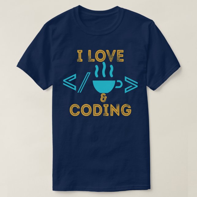 T-shirt Développeur Web de codage de café et HTML (Design devant)