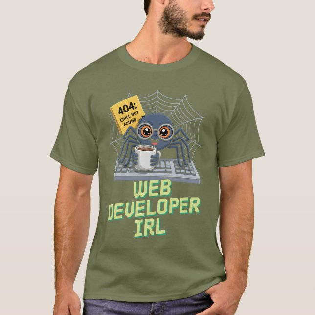 T-shirt Développeur Web IRL – 404 Chill Not Found (Devant)