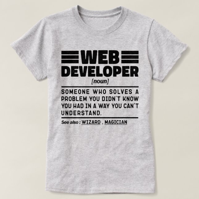 T-shirt Développeur Web Nouveau Cool de programmation info (Design devant)