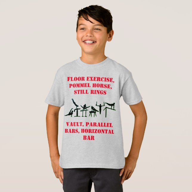 T-Shirt d'événements de gymnastique garçons avec s (Devant entier)