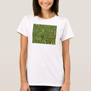 T-shirt Devenez écolo, couronne de fleurs d'or