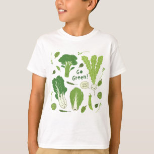 T-shirt Devenez écolo ! Légume mignon vert feuillu des