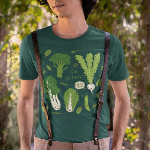 T-shirt DEVENEZ ÉCOLO ! Légumes verts feuillus   Légumes m