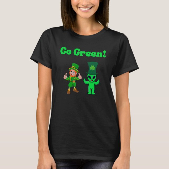 T-shirt Devenez écolo Leprechaun & Alien (Devant)