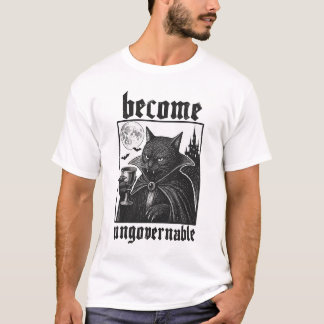 T-shirt Devenez Ingouvernable Drôle Graphique Chat Dracula