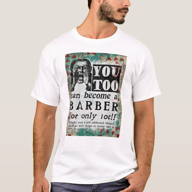 T-shirt Devenez Un Barbier - Drôle Annonce Vintage (Devant)