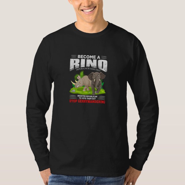 T-shirt Devenez Un Rino Stop Gerrymandering (Devant)