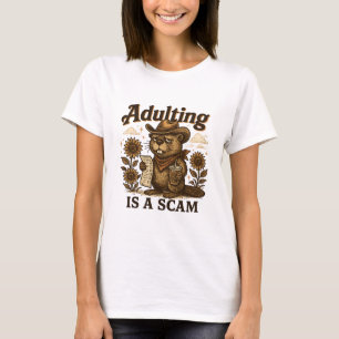 T-shirt Devenir adulte est un Arnaque – Humour de Castor D