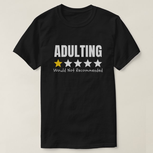 T-shirt Devenir adulte n'est pas recommandé drôle (Design devant)