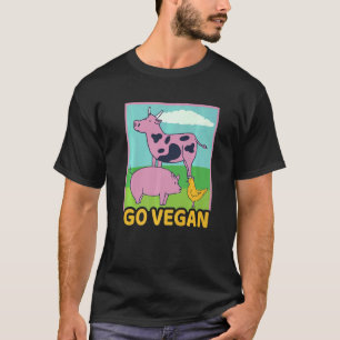 T-shirt Devenir Végétalien Végétalien Vache Porc Poulet Vé