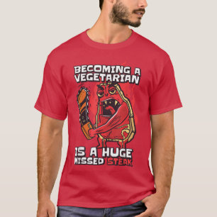T-shirt Devenir Végétarien Est Un Véguin Manquant Énorme V