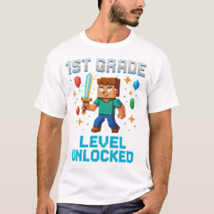 T-shirt déverrouillé de 1ère année - Jeu de pixels