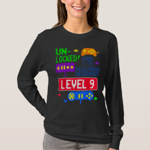 T-shirt Déverrouillé J'ai atteint le niveau 9 Arcade 9e an
